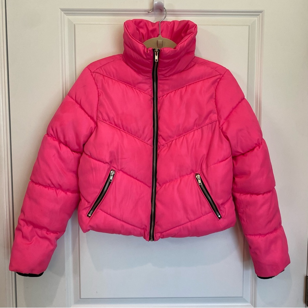 Girls Hot Pink Warm Winter Puffer Jacket - XL 14